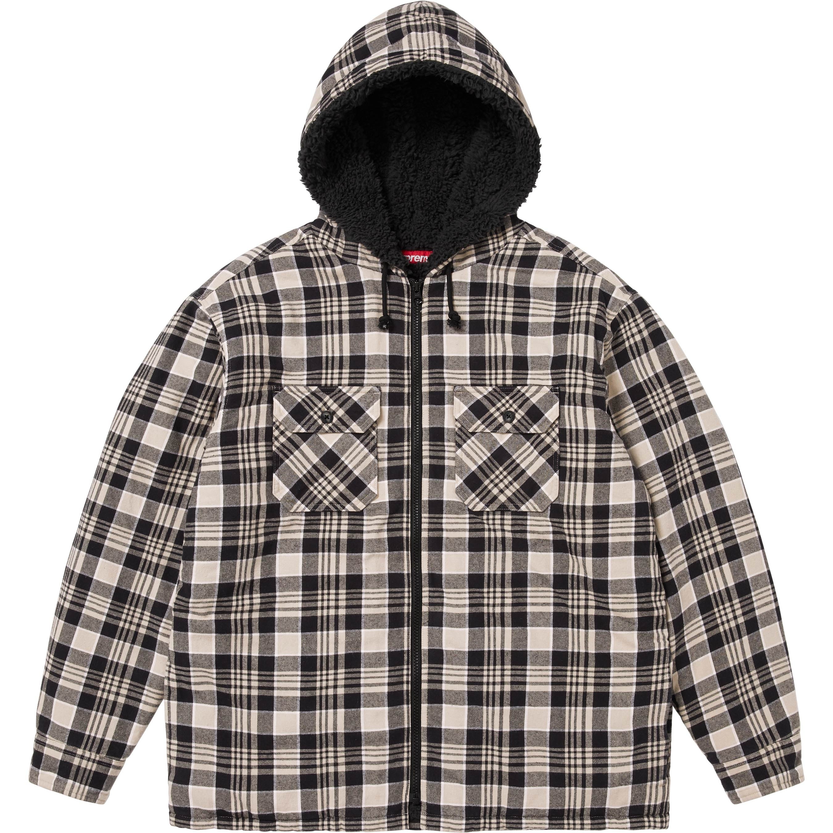 Lined Zip Up Hooded Flannel Shirt view 6